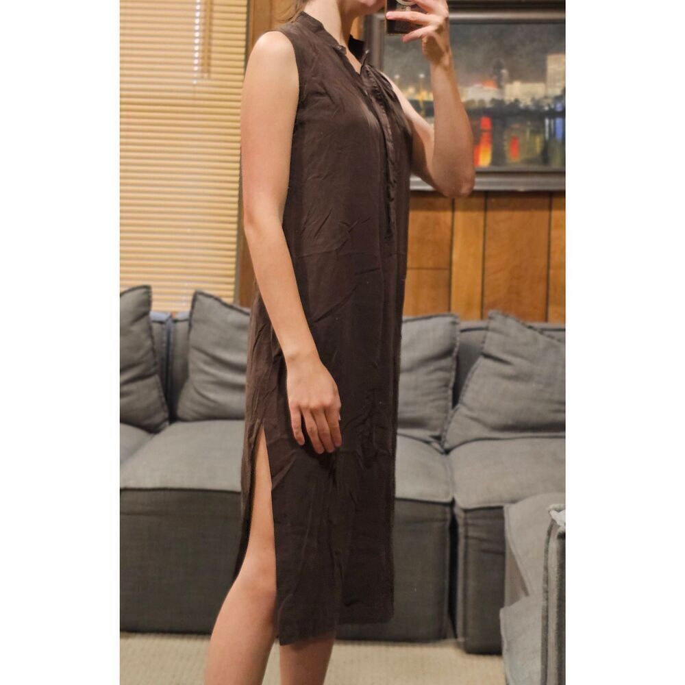 Lord and Taylor Silk Brown Petite Small Dress